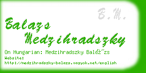 balazs medzihradszky business card